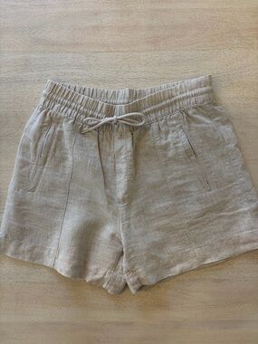 Athleta Linen Retreat Shorts XS Beige